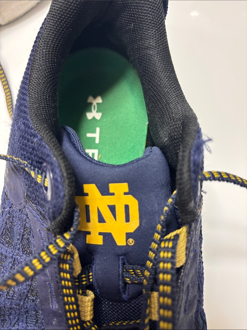 Under Armour Notre Dame Fighting Irish TriBase Reign 5 sneakers  M9 and W 10 1/2 - Picture 10 of 12